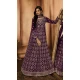 Wine Georgette Resham Work Party Wear Gown With Dupatta - 10637195176
