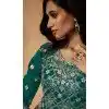 Rama Blue Georgette Resham Work Party Wear Gown With Dupatta - 10637195177