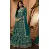 Rama Blue Georgette Resham Work Party Wear Gown With Dupatta - 10637195177