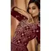 Maroon Georgette Resham Work Party Wear Gown With Dupatta - 10637195178