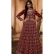 Maroon Georgette Resham Work Party Wear Gown With Dupatta - 10637195178