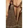 Coffee Georgette Resham Work Party Wear Gown With Dupatta - 10637195179