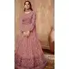 Pink Georgette Sequence Work Party Wear Gown With Dupatta - 10637195180