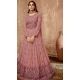Pink Georgette Sequence Work Party Wear Gown With Dupatta - 10637195180