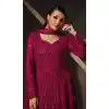 Georgette Sequence Work Party Wear Gown With Dupatta In Rani Pink - 10637195184