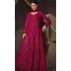 Georgette Sequence Work Party Wear Gown With Dupatta In Rani Pink - 10637195184