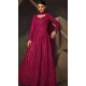 Georgette Sequence Work Party Wear Gown With Dupatta In Rani Pink - 10637195184