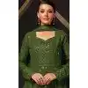 Mehendi Green Georgette Sequence Work Party Wear Gown With Dupatta - 10637195185