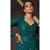 Georgette Sequence Work Party Wear Gown With Dupatta In Teal Blue - 10637195187
