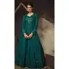 Georgette Sequence Work Party Wear Gown With Dupatta In Teal Blue - 10637195187