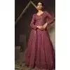 Onion PinkGeorgette Sequence Work Party Wear Gown With Dupatta - 10637195188