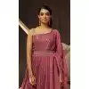Onion Pink Georgette Thread Work Party Wear Gown With Dupatta - 10637195195