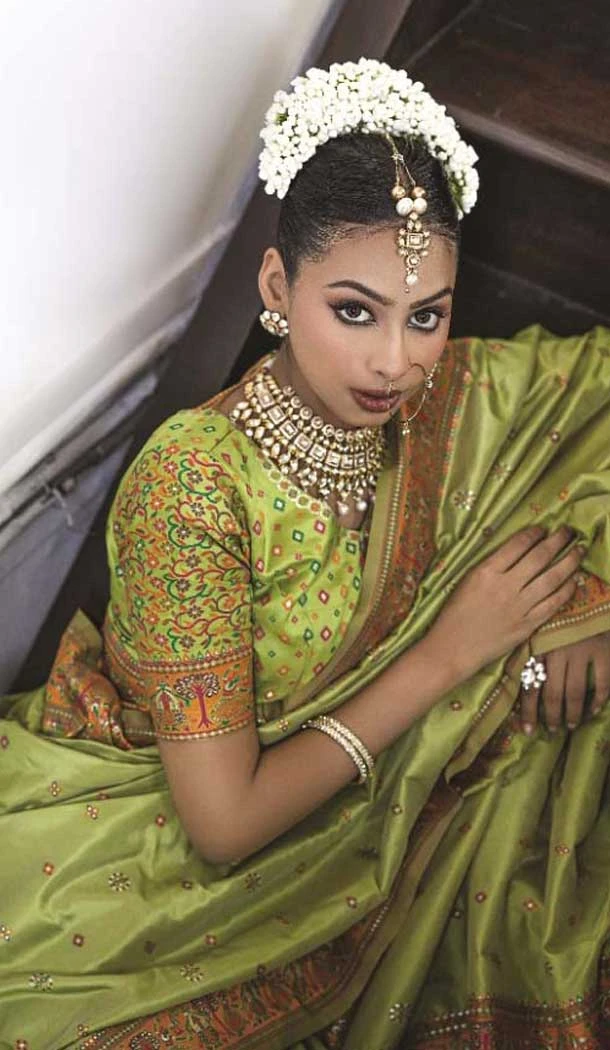 Pista Green Silk Woven Work Traditional Traditional Wear Saree -10668195345