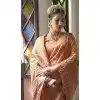 Peach Silk Woven Work Traditional Traditional Wear Plus Size Saree -10668195346