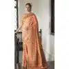 Peach Silk Woven Work Traditional Traditional Wear Plus Size Saree -10668195346