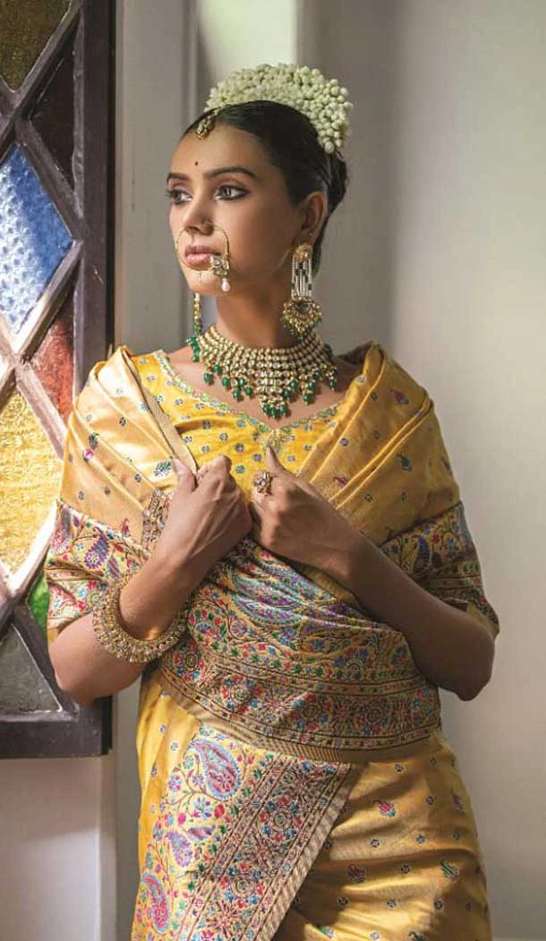 Mustard Silk Woven Work Traditional Traditional Wear Saree -10668195347 Mustard Silk Woven Work Traditional Traditional Wear Saree -10668195347