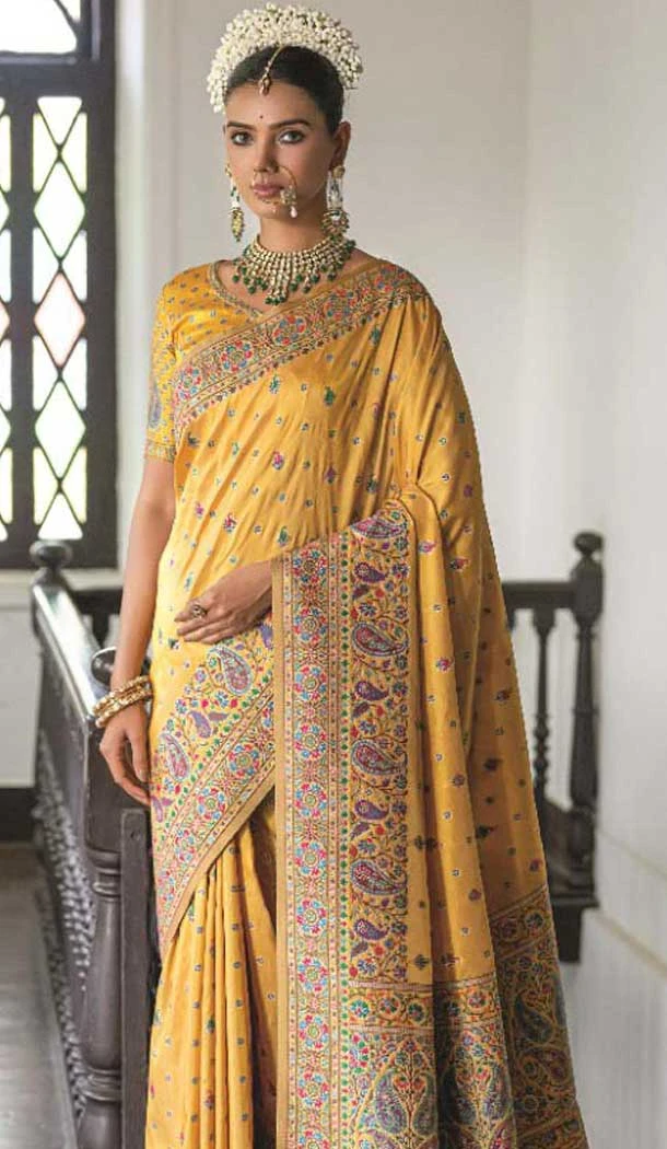 Mustard Silk Woven Work Traditional Traditional Wear Saree -10668195347 Mustard Silk Woven Work Traditional Traditional Wear Saree -10668195347