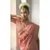Pink Silk Woven Work Traditional Traditional Wear Plus Size Saree -10668195348