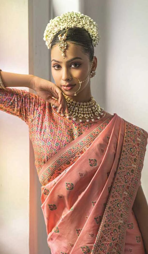 Pink Silk Woven Work Traditional Traditional Wear Saree -10668195348