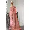 Pink Silk Woven Work Traditional Traditional Wear Plus Size Saree -10668195348