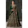 Bottle Green Georgette Sequins Work Wedding Wear Plus Size Lehenga Choli - 10686195456