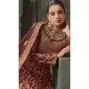Maroon Georgette Sequins Work Wedding Wear Plus Size Lehenga Choli - 10686195457