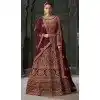 Maroon Georgette Sequins Work Wedding Wear Plus Size Lehenga Choli - 10686195457