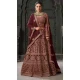 Maroon Georgette Sequins Work Wedding Wear Lehenga Choli - 10686195457