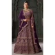 Wine Georgette Sequins Work Wedding Wear Lehenga Choli - 10686195458