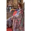Viscose Mulai Silk Printed Party Wear Plus Size Saree In Multi Color - 10687195459