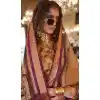 Viscose Mulai Silk Printed Party Wear Plus Size Saree In Khaki Color - 10687195463