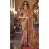 Viscose Mulai Silk Printed Party Wear Plus Size Saree In Khaki Color - 10687195463