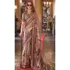 Viscose Mulai Silk Printed Party Wear Plus Size Saree In Grey And Purple - 10687195464