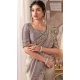Pure Banarasi Embroidered Wedding Wear Saree In Grey - 10688195470