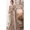 Pure Banarasi Embroidered Wedding Wear Plus Size Saree In Grey - 10688195470
