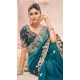Pure Banarasi Embroidered Wedding Wear Saree In Teal Blue - 10688195472