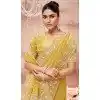 Pure Banarasi Embroidered Wedding Wear Plus Size Saree In Mustard - 10688195473