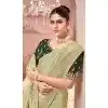 Pure Banarasi Embroidered Wedding Wear Plus Size Saree In Pista Green - 10688195475