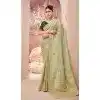 Pure Banarasi Embroidered Wedding Wear Plus Size Saree In Pista Green - 10688195475