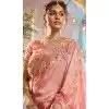 Pink Pure Banarasi Embroidered Wedding Wear Plus Size Saree - 10688195479
