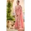 Pink Pure Banarasi Embroidered Wedding Wear Plus Size Saree - 10688195479