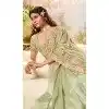 Pure Banarasi Zari Work Wedding Wear Plus Size Saree In Pista Green - 10688195480