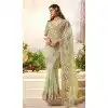 Pure Banarasi Zari Work Wedding Wear Plus Size Saree In Pista Green - 10688195480