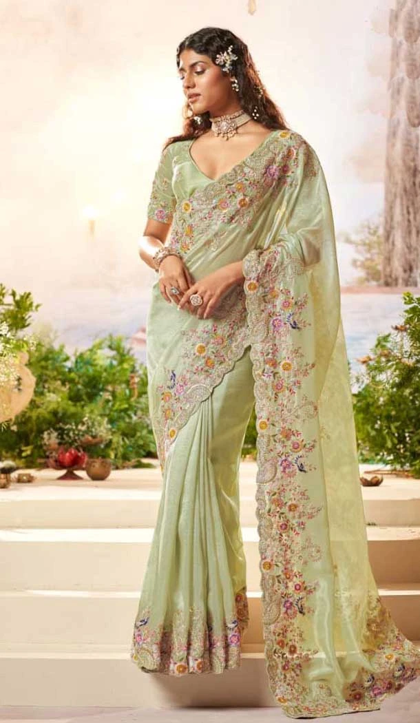 Pure Banarasi Zari Work Wedding Wear Saree In Pista Green - 10688195480 Pure Banarasi Zari Work Wedding Wear Saree In Pista Green - 10688195480