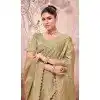 Pure Banarasi Embroidered Wedding Wear Plus Size Saree In Mehendi Green- 10688195484