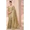 Pure Banarasi Embroidered Wedding Wear Plus Size Saree In Mehendi Green- 10688195484