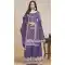 Purple Gold Crush Resham Work Party Wear Palazzo Suit - 10660195299