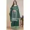 Teal Blue Gold Crush Resham Work Party Wear Palazzo Suit - 10660195300