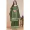 Mehendi Green Gold Crush Resham Work Party Wear Palazzo Suit - 10660195301