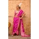 Rani Pink Georgette Zari Woven Work Party Wear Saree - 10690195491